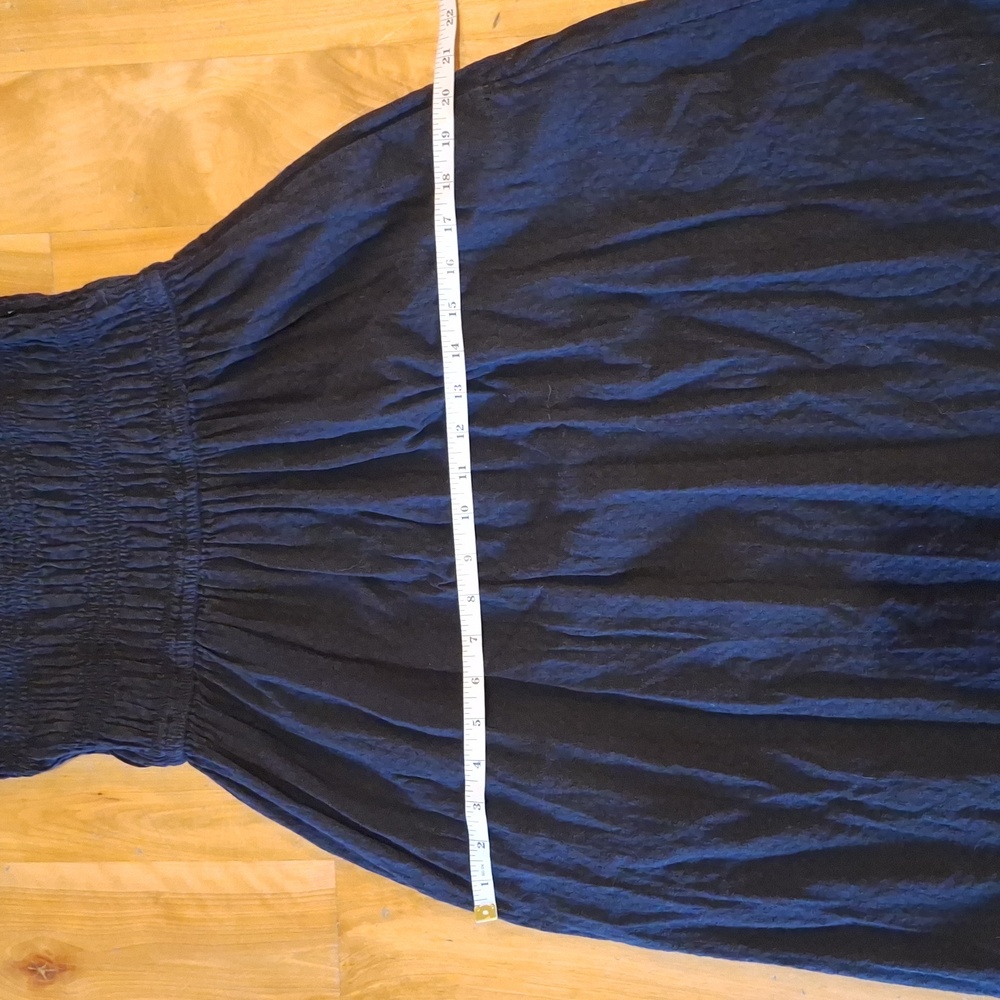 Madewell Lucie Puff Sleeve Cotton Midi Dress Black Size 6 - Picture 9 of 10
